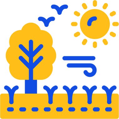 Yazın iklim ısınma ikonu - açık hava kategorisi