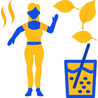 Sonbahar kadın simgesi, vektör illüstrasyonu