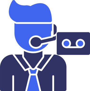 avatar adam kulaklık vektör çizim tasarımı ile