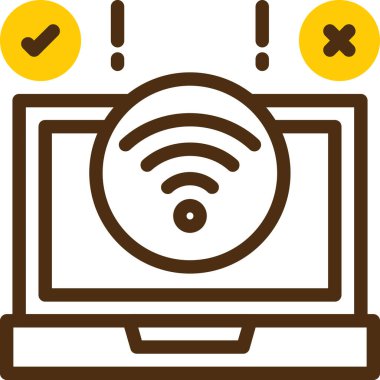 Kablosuz internet ağı simgesi - ana hatlar biçimi