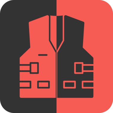 beyaz arkaplanda siyah ve kırmızı çizgi simgesi izole edildi.