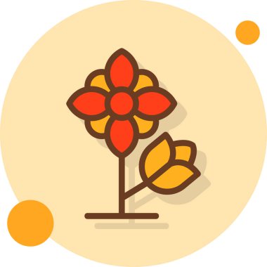 Çiçek bitkisi çizimi, basit tasarım