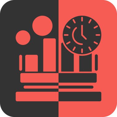 Bir saat simgesinin vektör illüstrasyonu