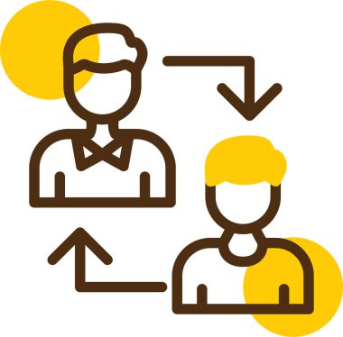 Müşteri hizmetleri simgesi, ana hatlı vektör illüstrasyonu