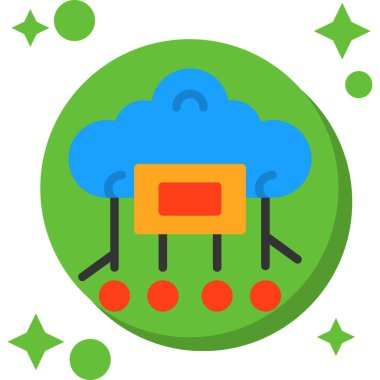 Bulut hesaplama simgesi düz biçimli