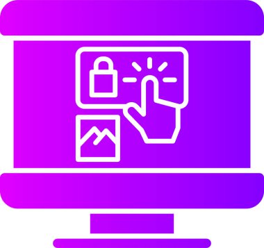 bilgisayar ekranı simgesi. Web illüstrasyonu basit tasarım