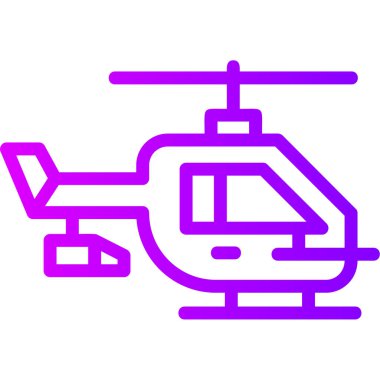 Helikopter simgesi vektör illüstrasyonu