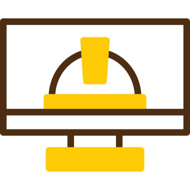 Bilgisayar ve dizüstü bilgisayarlı masa, vektör illüstrasyonu