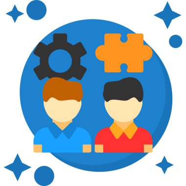 ekip çalışması düz simgesi, vektör çizim