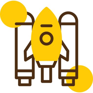 Roket. Web simgesi basit illüstrasyon