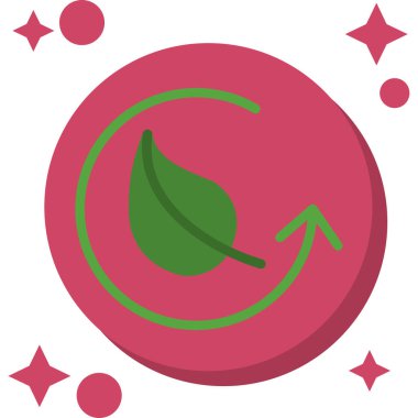 Yeşil ve pembe yuvarlak bir simgenin vektör çizimi