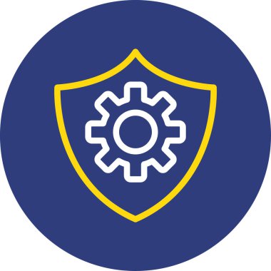 Bir kalkan simgesinin vektör illüstrasyonu