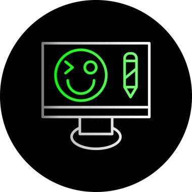 bilgisayar ekranı simgesi, basit vektör illüstrasyonu