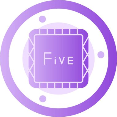 5 numaralı simge modern ince çizgi tasarım vektörü