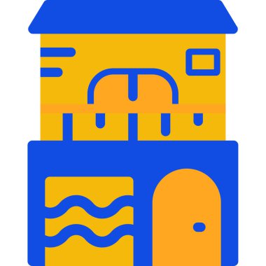 Mimari mimari şehir simgesi düz stilde