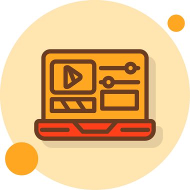 video. Web simgesi basit illüstrasyon