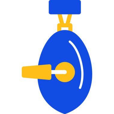 Mavi ve beyaz bir ikonun vektör çizimi. bir çan