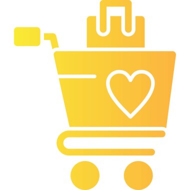 Alışveriş Aracı Vektör Hattı Simgesi Tasarımı