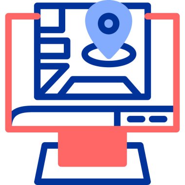 dizüstü bilgisayarın konum haritası simgesi - taslak biçimi