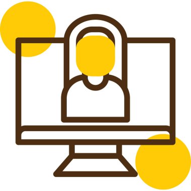 Bir adamla bilgisayar ekranı