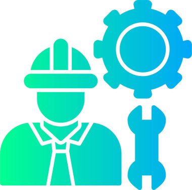 Mühendis simgesi, vektör illüstrasyonu