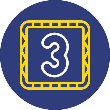 3 numaralı simge vektör illüstrasyonu