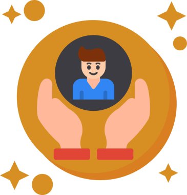 Elinde bozuk para olan bir adamın vektör çizimi. Başarı konsepti.