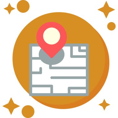 harita konum simgesi, düz tasarım