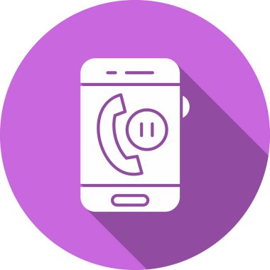 mobil çağrı düz yuvarlak vektör simgesi