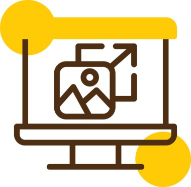 Ekran simgesi olan web kamerası, basit vektör illüstrasyonu