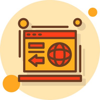 Tarayıcı internet ağı simgesi - taslak biçimi