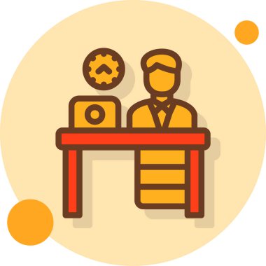 iş yönetimi düz çizgi simgesi, vektör illüstrasyonu