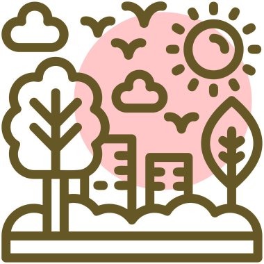 Kalbi olan bir ağacın vektör çizimi