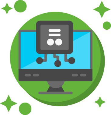 Web simgesi, vektör illüstrasyonlu bilgisayar monitörü