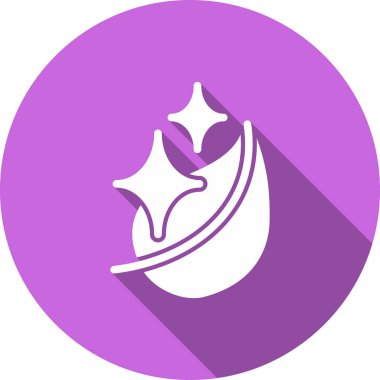 Vektör çizimi. Mor kurdeleli yıldız.