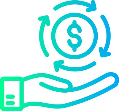 Dolar simgesi vektör taslağı çizimi