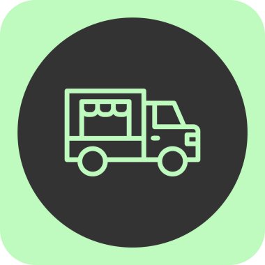 kamyon simgesi, vektör illüstrasyonu