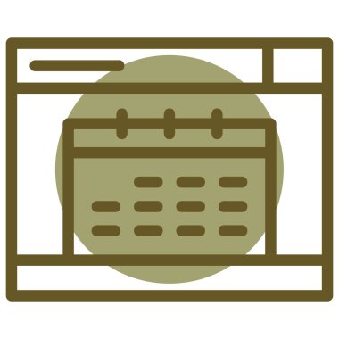 Beyaz arkaplanda izole edilmiş düz biçimdeki takvim simgesi