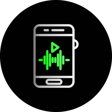 ses dalgası simgesi, vektör illüstrasyonlu akıllı telefon