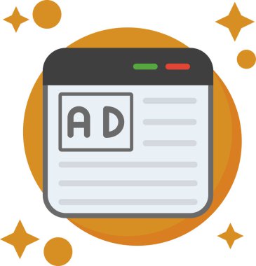 reklam reklam ikonu doldurulmuş - taslak biçimi