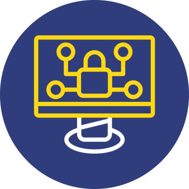 Bilgisayar güvenlik simgesi. Vektör çizim