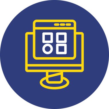 Bilgisayar. Web simgesi basit illüstrasyon