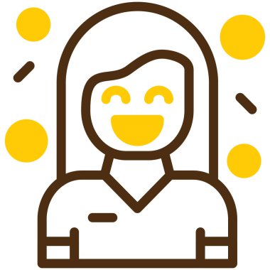 Kadın yüz ikon vektör illüstrasyonu