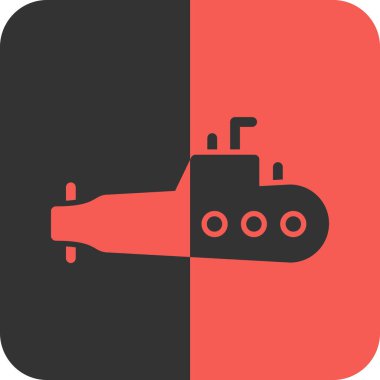 Denizaltı sembolü düz vektör simgesi