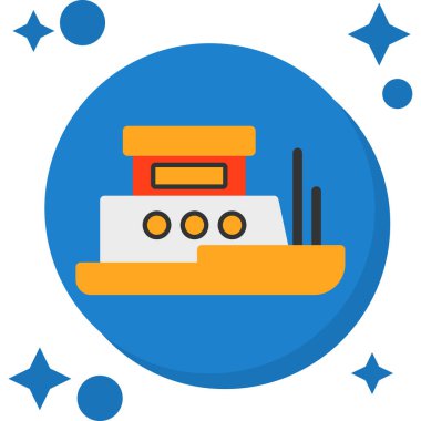 Gemi. Web simgesi basit illüstrasyon