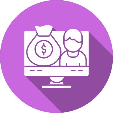 Modern dizüstü bilgisayar ve paranın vektör çizimi