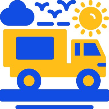 dağıtım kamyonu web simgesi basit illüstrasyon