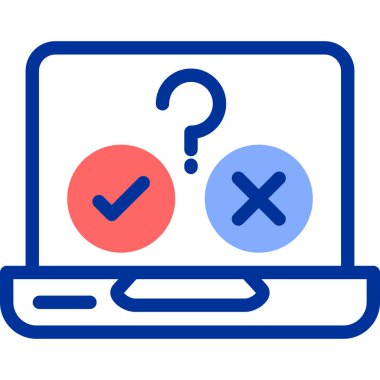 İşaretli dizüstü bilgisayar. Web simgesi basit illüstrasyon