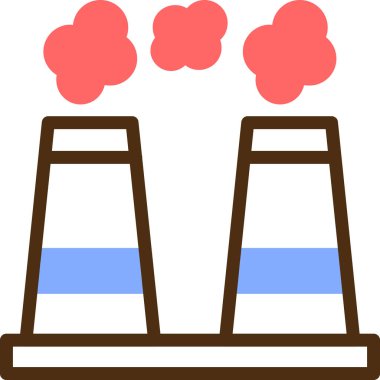 Fabrika simgesi, vektör çizimi beyaz arkaplanda izole edildi