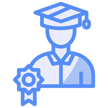 yüksek lisans öğrencisi renk ikonu vektör illüstrasyonu